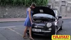 Play Mosneag repairs the car of a kid who rewards him with red wine and perfect sex