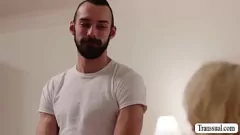 Play Busty Blonde TS Gracie Jane Barebacks with Boyfriend